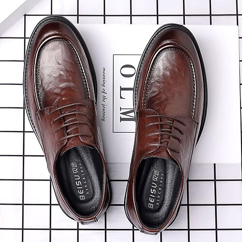 

Herren Outdoor Geschäftlich Vintage Klassisch Büro Karriere Party Abend Wanderschuhe Leder Komfortabel Rutschfest Schwarz Braun Frühling Herbst