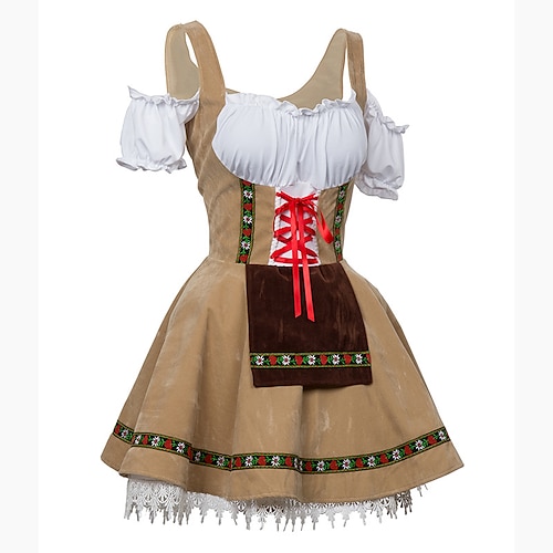  plus marime costum oktoberfest rochie de bere dirndl trachtenkleider ținute de servitoare german munich wiesn șorț cămașă de pânză în stil tradițional pentru femei