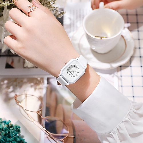 

Feminino Relógios de Quartzo minimalista Relógio Casual IMPERMEÁVEL Couro PU Assista