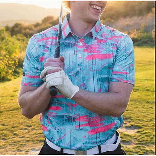 

Homme T-shirt POLO Chemise de golf vêtements de golf Respirable Séchage rapide Doux Manche Courte Top Standard Arbre Eté Printemps Exercice Physique Le golf Badminton