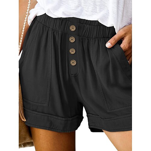 

Damen Shorts Kurze Hosen Schwarz Orange Hellgrau Hoher Taillenbund Strassenmode Brautkleider schlicht Komfort Urlaub Casual Wochenende Tasche Kurz Komfort Glatt S M L XL 2XL