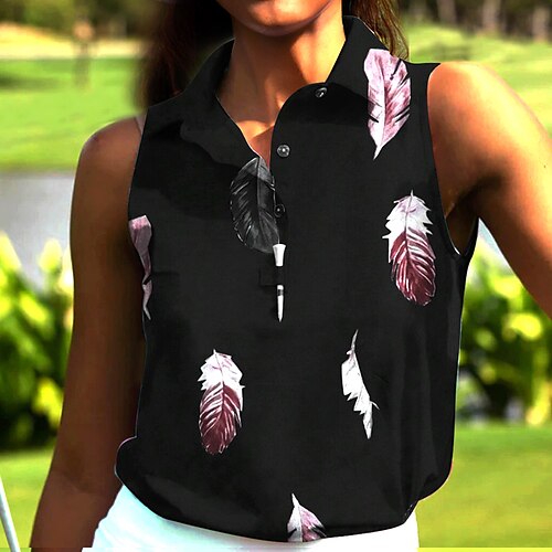 

Mujer Camisas de polo Camiseta de golf Polo con botones Transpirable Secado rápido Dispersor de humedad Sin Mangas Ropa de golf ropa de golf Ajuste regular Impreso Verano Tenis Golf pepinillo