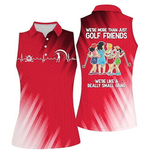 

Mujer Camisas de polo Camiseta de golf Polo con botones Transpirable Secado rápido Dispersor de humedad Sin Mangas Ropa de golf ropa de golf Ajuste regular Impreso Verano Primavera Tenis Golf