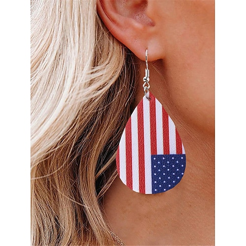 

Mujer Pendientes Moda Exterior Bandera Arete