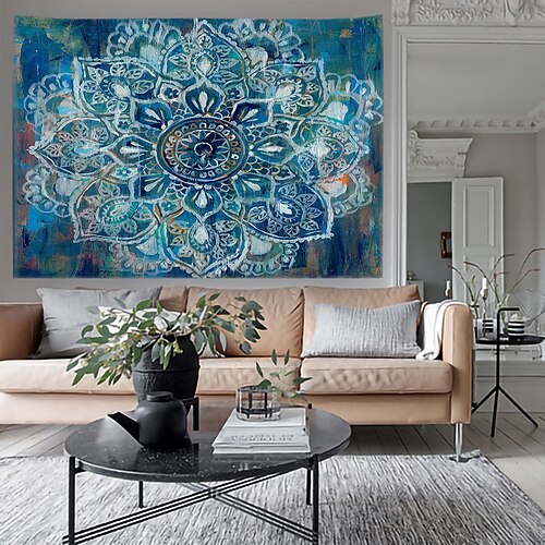 

Datura Mandala Hanging Tapestry Wall Art Large Tapestry Mural Decor Photograph Backdrop Blanket Curtain Home Bedroom Living Room Decoration