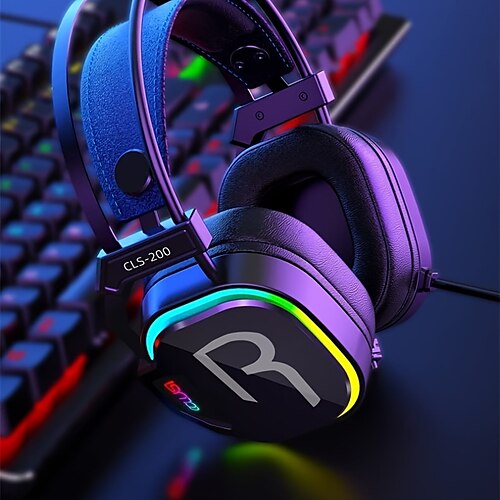 

CLS-200 Gaming Headset RGB Gaming Headphone With 360 Microphone And Adaptive Head BeamBass Surround Soft Memory Earmuffs For PC Laptop MacPS4 PS5 Xbox One Xbox Series