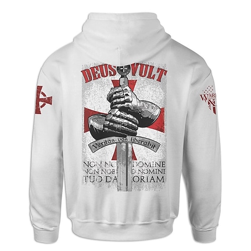 

Men's Pullover Hoodie Sweatshirt White Hooded Graphic Prints Print Daily Sports 3D Print Streetwear Designer Basic Spring Fall Clothing Apparel the Crusades Hoodies Sweatshirts