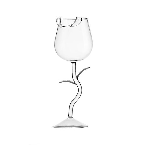 Cheers.US Fancy Red Wine Goblet Wine Cocktail Glass Rose Flower Shape Wine  Glass for Party Dinner Wedding Festival 