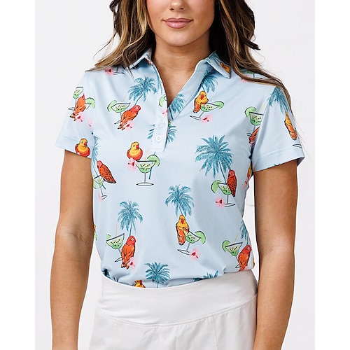 

Damen poloshirt Golfhemd Golfkleidung Atmungsaktiv Schnelltrocknend Weich Kurzarm Shirt Regular Fit Blumen Sommer Frühling Tennis Golfspiel Badminton