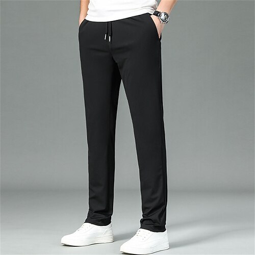 

Hombre Pantalones Pantalones de verano Pantalones casuales Pantalones ajustados Bolsillo Correa Cintura elástica Plano Comodidad Suave Exterior Diario Noche Deportes Moda Negro Gris Microelástico