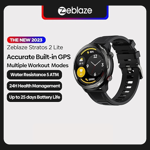 

Stratos 2 Lite Smartwatch 1.32 Zoll Smartwatch Fitnessuhr Bluetooth Schrittzähler Anruferinnerung AktivitätenTracker Kompatibel mit Android iOS Herren Wasserdicht Mediensteuerung Nachrichterinnerung