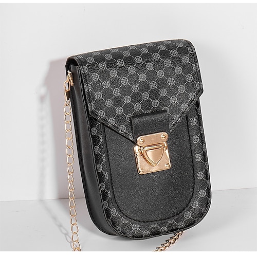 Women's Geometric Pattern Crossbody Bag, Stylish Pu Leather