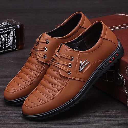 

Homens Tênis Sapatos casuais masculinos Sapatos Confortáveis Negócio Vintage Casual Diário Escritório e Carreira Caminhada Couro Sintético Respirável Confortável Preto Amarelo Marron Verão Primavera