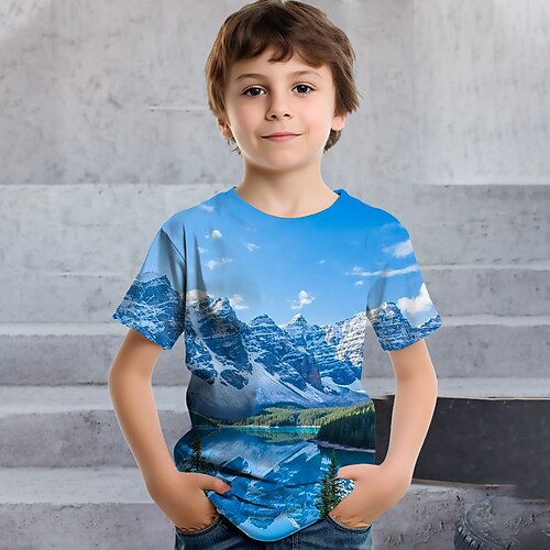 

Boys T shirt Short Sleeve T shirt Tee Graphic 3D Print Active Sports Fashion Polyester Outdoor Casual Daily Kids Crewneck 3-12 Years 3D Printed Graphic Regular Fit Shirt