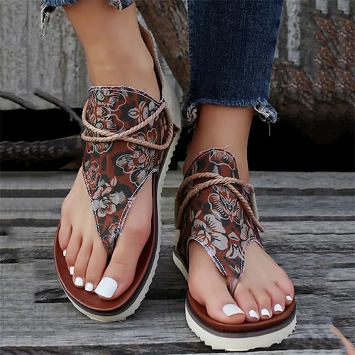 

Mujer Sandalias Zapatos Confort Tallas Grandes Diario Verano Tacón Plano Puntera abierta Casual Cuero Sintético Cremallera Floral Rojo Oscuro Negro Rosa