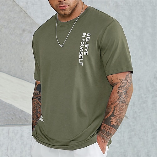 

Men's T shirt Tee Graphic Tee Letter Graphic Prints Crew Neck Clothing Apparel Hot Stamping Outdoor Street Short Sleeve Print Fashion Designer Casual