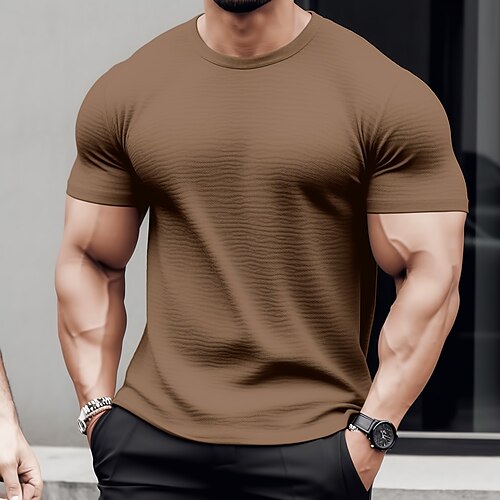 

Herren T Shirt T-Shirt Glatt Rundhalsausschnitt Strasse Urlaub Kurze Ärmel Bekleidung Designer Basic Moderne zeitgenössische
