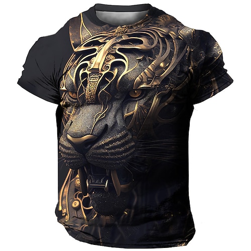 

Men's T shirt Tee Graphic Animal Crew Neck Clothing Apparel 3D Print Outdoor Daily Short Sleeve Print Fashion Designer Vintage