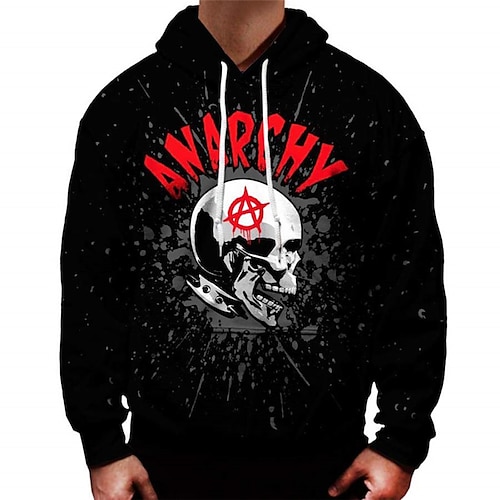 

Herren Hoodie Sweatshirt Kapuze Schwarz Mit Kapuze Totenkopf Motiv Grafik-Drucke Bedruckt Täglich Sport 3D-Druck Strassenmode Designer Basic Frühling Herbst Bekleidung Kapuzenpullover Sweatshirts