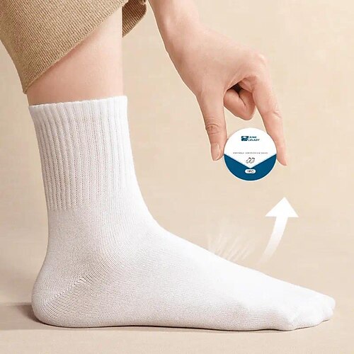 

1 par de calcetines de compresión desechables para hombres y mujeres calcetines de viaje diarios desechables cómodos transpirables que absorben el sudor calcetines de algodón viaje de negocios