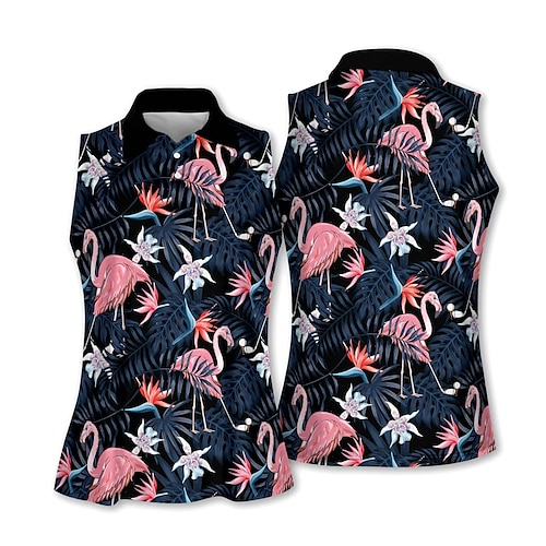 

Mulheres Camisa polo de caminhada Camisa de golfe roupas de golfe Respirável Secagem Rápida Macio Sem Manga Blusas Normal Floral Verão Primavera Tênis Golfe Badminton