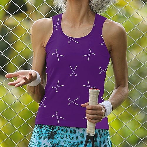 

Femme Chemise de tennis Débardeur Tennis Respirable Séchage rapide Doux Sans Manches Top Standard Imprimé Eté Printemps Tennis Le golf Badminton