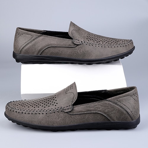 

Homens Mocassins e Slip-Ons Negócio Casual Ao ar livre Diário Caminhada Sintéticos Respirável Confortável Preto Cinzento Verão Primavera