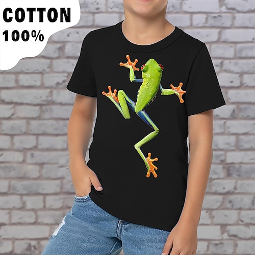 

Chico Camiseta Manga Corta Camiseta Graphic Caricatura Impresión 3D Activo Deportes Moda 100% Algodón Exterior Casual Diario Niños Cuello redondo 3-12 años Gráfico impreso en 3D Ajuste regular Camisa