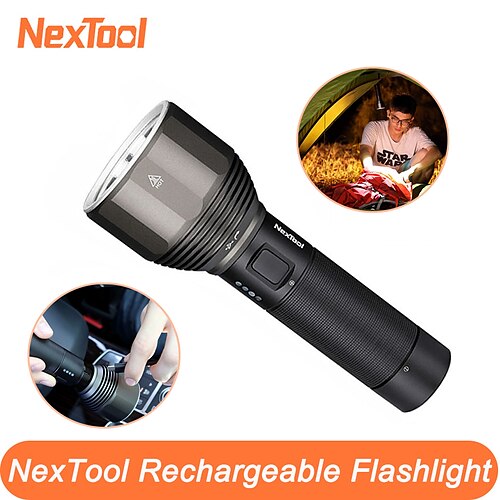 

nextool 2000 lm lanterna ipx7 à prova dwaterproof água recarregável 5000mah luz led tipo c tocha de carga rápida para uso externo