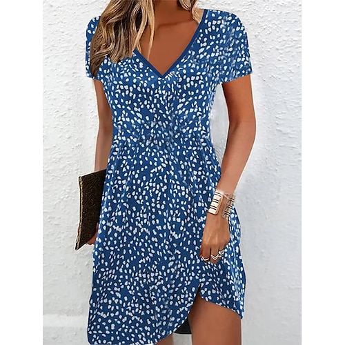 

Women's Casual Dress Floral Dress Floral Ditsy Floral Print V Neck Mini Dress Active Fashion Outdoor Daily Short Sleeve Regular Fit Black Wine Navy Blue Summer Spring S M L XL XXL