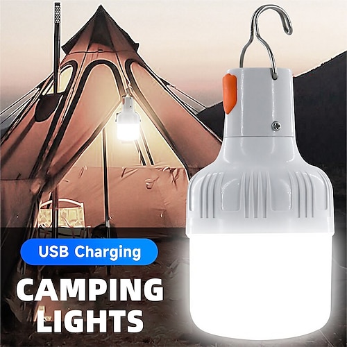

Outdoor USB Rechargeable LED Lamp Bulbs 60W Emergency Light Hook Up Camping Fishing Portable Lantern Night Lights