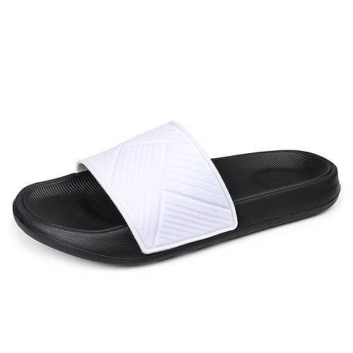 

Herren Hausschuhe Flip-Flops Hausschuhe Slippers Modische Sandalen Hausschuhe im Freien Strandpantoffeln Brautkleider schlicht Strand Design Täglich PU Atmungsaktiv Schwarz Weiß Sommer Frühling