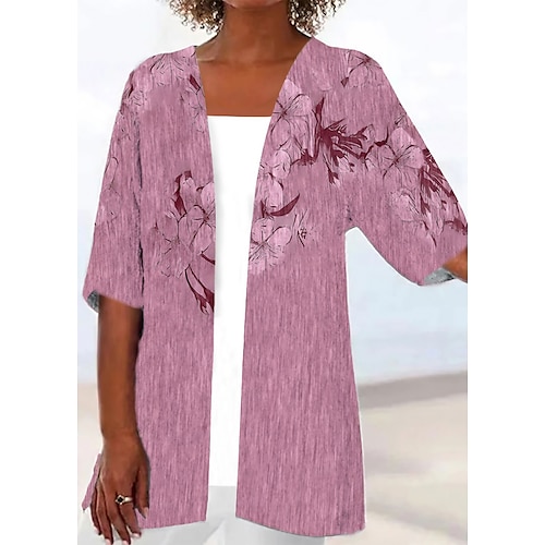 

Chemise Chemisier Femme Blanche Rose Claire Bleu Floral Imprimer Demi Manches Casual Vacances basique Col Carré Normal Standard Fleur S