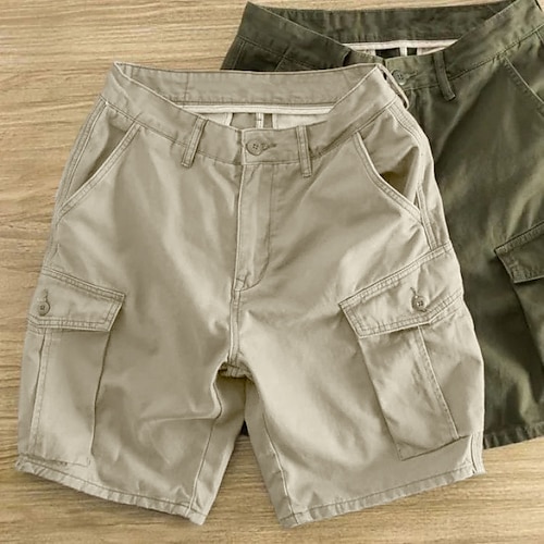 

Per uomo Pantaloncini modello cargo Pantaloncini casual Tasche Liscio Comfort Traspirante Esterno Giornaliero Per uscire Di tendenza Informale Nero Verde militare