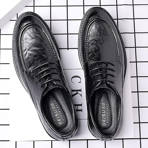 

Homens Oxfords Negócio Vintage Clássico Escritório e Carreira Festas Noite Caminhada Pele Confortável Antiderrapante Preto Marron Primavera Outono