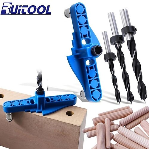 

Dowel Jig Kit, Self-Centering Line Scriber, Center Locator, Drill Guide, Straight Hole Puncher, Wood Dowel Jig, Drilling And Marking Tools For Woodworking