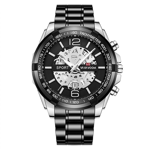 Va Va Voom Brand Men'S Watches Black Gold Decoration Luminous