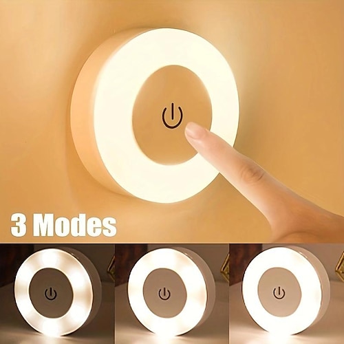 

Touch Light Led Tap Light 3 Colors Adjustable Closet Light Portable Wireless Under Cabinet Lights Dimmable Lights For Bedroom Kitchen Counter Stair Hallway
