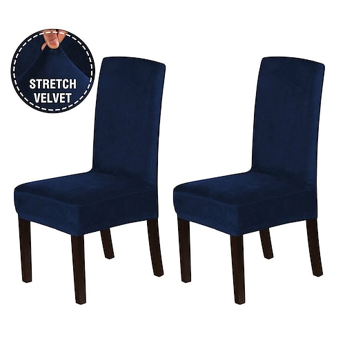 matstolsöverdrag stretch stol säte överdrag sammet mjuk enfärgad enfärgad tålig tvättbar möbelskydd för matsalsfest