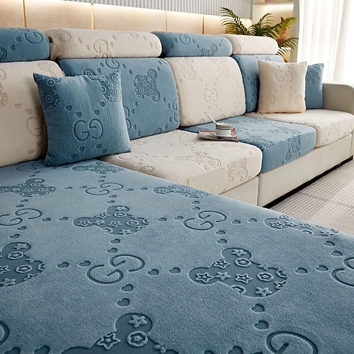 

capa de almofada para assento de sofá elástico capa elástica para sofá poltrona loveseat 4 ou 3 lugares verde sálvia jacquard sólido macio durável lavável