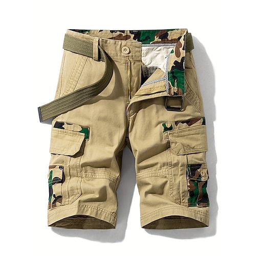 

Herren Cargo Shorts Kurze Hosen Shorts Kurze Hosen Sommer-Shorts Multi Pocket Gerade geschnitten Farbblock Tarnfarben Komfort Atmungsaktiv Kurz Casual Täglich Festtage 100% Baumwolle Sport Modisch