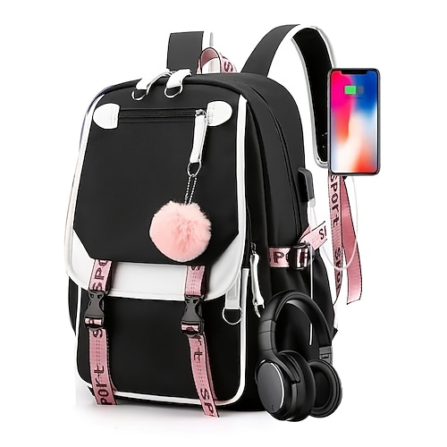 

Sac à dos mignon de grande capacité avec trou de chargeur usb sac à dos pour ordinateur portable pour étudiants sac à dos en toile pour femmes