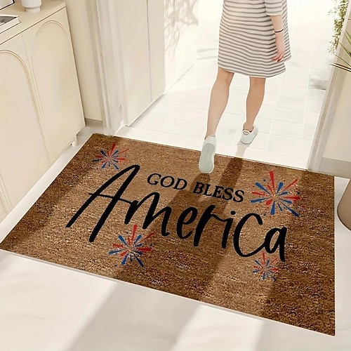 

Independence Day Door Mat Anti-Slip Non Skid Floor Mat Area Rug Front Livingroom Bedroom 1pc