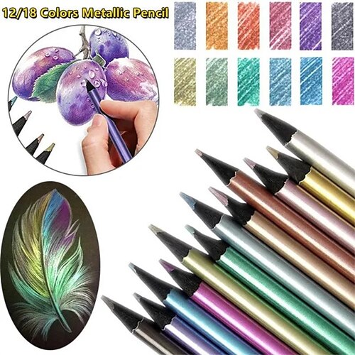 

material de arte lápis de cor metálico desenho lápis de desenho colorido