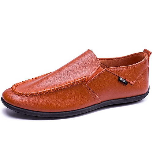 

Homens Mocassins e Slip-Ons Sapatos casuais masculinos Mocassim Negócio Vintage Casual Casa Diário Caminhada Couro Respirável Preto Laranja Verão Primavera