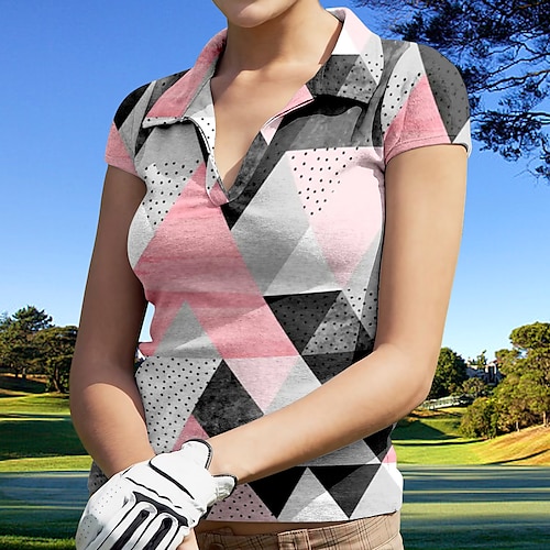 

Mujer Camisas de polo Camiseta de golf Transpirable Secado rápido Suave Manga Corta Camiseta Ajuste regular Impreso Verano Tenis Golf pepinillo