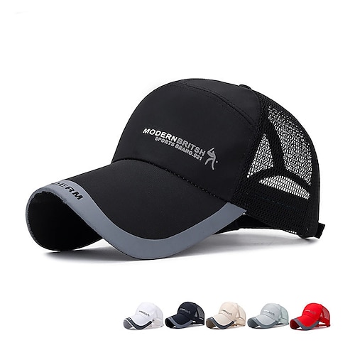 

Men's Baseball Cap Trucker Hat Black White Polyester Travel Beach Outdoor Vacation Plain Adjustable Sunscreen Breathable Fashion