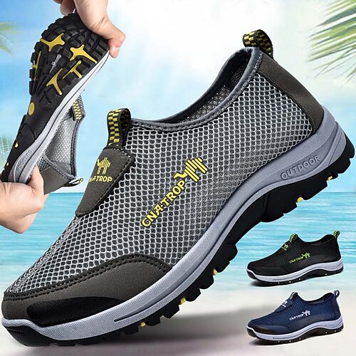 

Homme Mocassins et Slip On Chaussures décontractées pour hommes Chaussures de confort Décontractées Extérieur du quotidien Faux Cuir Maille Respirable Confortable Antidérapantes Noir Bleu de minuit