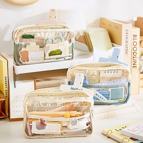 

Stationery Bag Pencil Case Large Capacity Pencil Case Handheld Pencil Case Stationery Box Cosmetics Portable Gifts Suitable For Office School Youth Girls Boys Men Women Adults