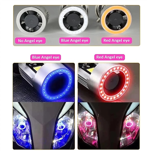 

Superhelle 25-W-Motorrad-LED-H4-Rosa-Blau-Angel-Eye-H4-LED-Motorradscheinwerfer BA20D H6-Rollerlampen-Lichtzubehör Motorrad-DRL 12-80 V-Scheinwerferbeleuchtung